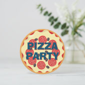 Pizza Party Jeglicher Kindergeburtstag Einladung (Stehend Vorderseite)