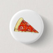 Pizza Party Käse Pepperoni Pie Slice Pizzeria Button (Vorderseite)