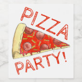 Pizza Party Käse Pepperoni Pie Slice Pizzeria Weinetikett (Einzelnes Label)