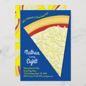 Pizza Party Käse Pizza Slice Einladung (Vorne/Hinten)