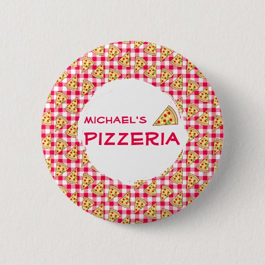 Pizza Party Kids Birthday Button (Vorderseite)