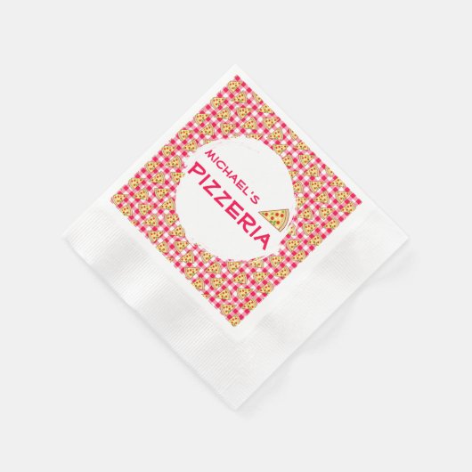 Pizza Party Kids Birthday Serviette (Ecke)