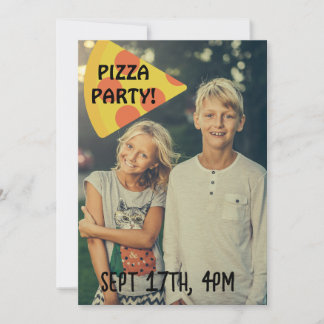 PIZZA PARTY KIDS FOTO KUSTOM Einladungen