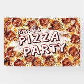 Pizza-Party Kindergeburtstag Banner (Horizontal)
