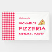 Pizza-Party Kindergeburtstag Banner (Horizontal)