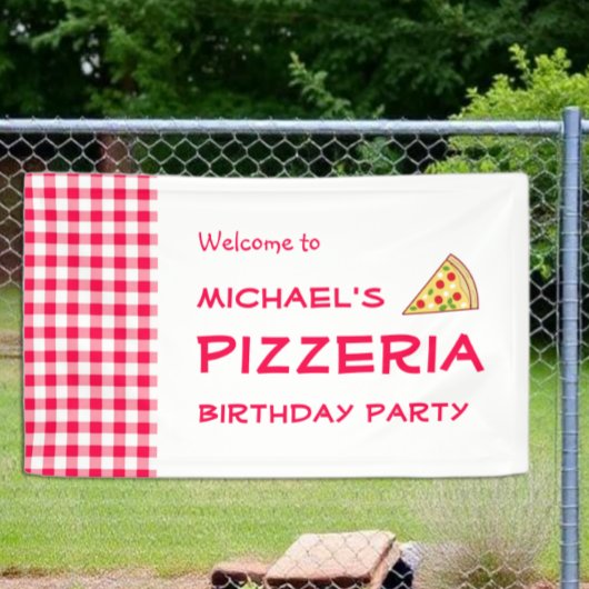 Pizza-Party Kindergeburtstag Banner