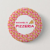 Pizza-Party Kindergeburtstag Button (Vorderseite)