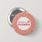 Pizza-Party Kindergeburtstag Button (Vorne & Hinten)