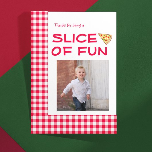 Pizza-Party Kindergeburtstag Dankeskarte