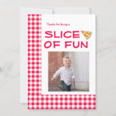 Pizza-Party Kindergeburtstag Dankeskarte (Vorderseite)
