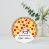 Pizza Party Kindergeburtstag Einladung (Stehend Vorderseite)