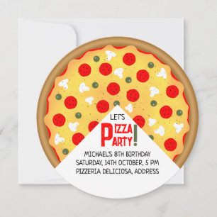 Pizza Party Kindergeburtstag Einladung