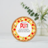 Pizza Party Kindergeburtstag Einladung (Stehend Vorderseite)
