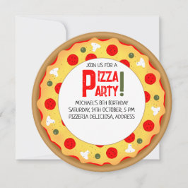Pizza Party Kindergeburtstag Einladung