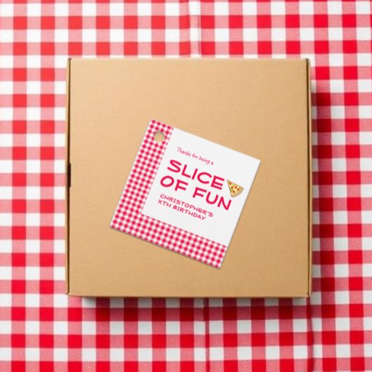 Pizza-Party Kindergeburtstag Geschenkanhänger