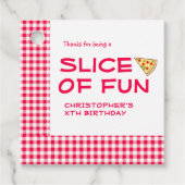 Pizza-Party Kindergeburtstag Geschenkanhänger (Vorderseite)