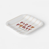 Pizza-Party Kindergeburtstag Gestreift Pappteller (Gewinkelt)