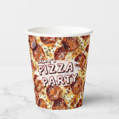 Pizza-Party Kindergeburtstag Pappbecher (Vorderseite)