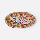 Pizza-Party Kindergeburtstag Pappteller (Schrägansicht)