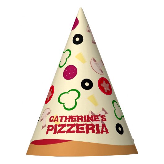 Pizza Party Kindergeburtstag Partyhütchen (Vorderseite)