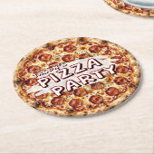 Pizza-Party Kindergeburtstag Runder Pappuntersetzer (Angewinkelt)