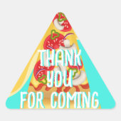 Pizza Party Klassischer Rundaufkleber Dreieckiger Aufkleber (Vorderseite)