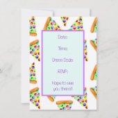 Pizza-Party (Lila) Einladung (Rückseite)