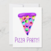 Pizza-Party (Lila) Einladung (Vorderseite)