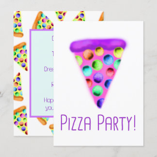 Pizza-Party (Lila) Einladung