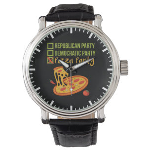 Pizza-Party - lustige Neuheits-Abstimmung Armbanduhr