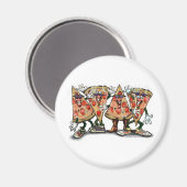 Pizza-Party Magnet (Vorderseite/Rückseite)