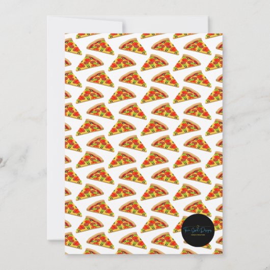 Pizza Party mit allen Toppings Einladung (Rückseite)