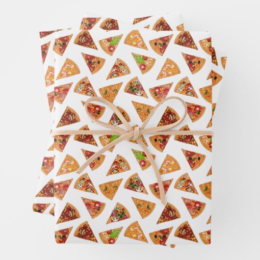 Pizza-Party mit stringiertem Kachelkäsesatz Geschenkpapier Set (Beispiel)