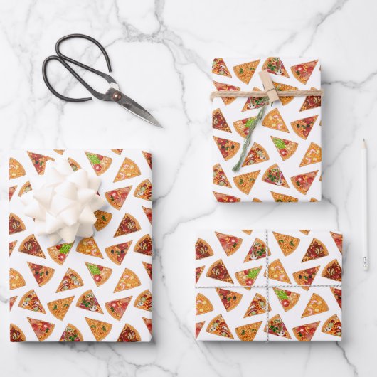 Pizza-Party mit stringiertem Kachelkäsesatz Geschenkpapier Set (Vorderseite)