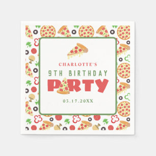 Pizza-Party Moderne Benutzerdefinierte Alter Kinde Serviette
