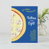 Pizza Party Mushrrom Pizza Einladung (Stehend Vorderseite)