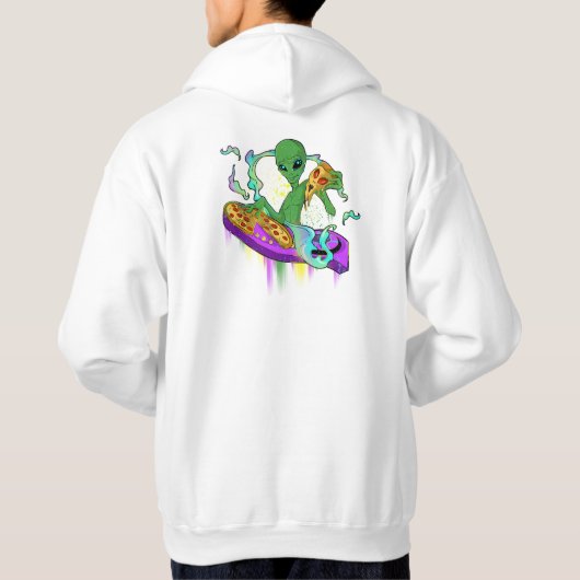 Pizza Party Music Dj Alien Hoodie (Rückseite)