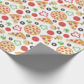 Pizza Party Niedlich Pizza Pattern Kindergeburtsta Geschenkpapier (Ecke)