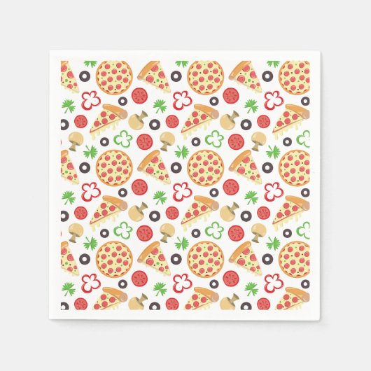 Pizza Party Niedlich Pizza Pattern Kindergeburtsta Serviette (Vorderseite)