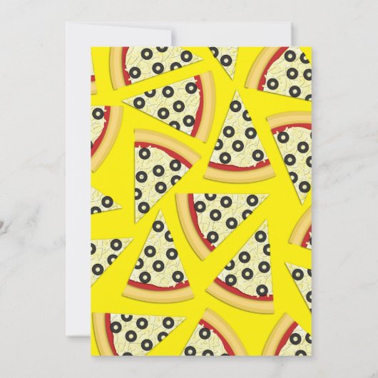 Pizza Party Olive Pizza Slice Einladung (Rückseite)