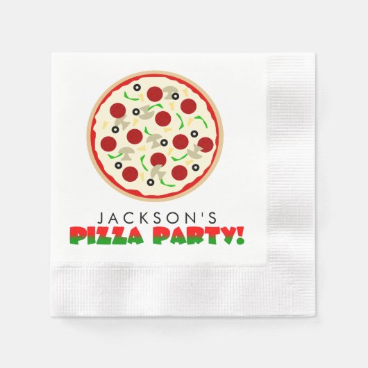 Pizza Party Paper Napkins Serviette (Vorderseite)