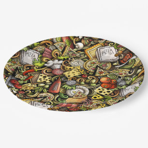 Pizza Party Paper Plate Pappteller