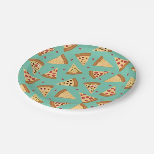 Pizza Party Paper Plate Pappteller (Schrägansicht)