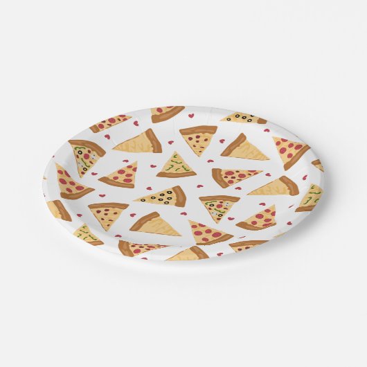 Pizza Party Paper Plate Pappteller (Schrägansicht)