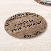 Pizza Party Paper Untersetzer Holzeffekt (Angewinkelt)