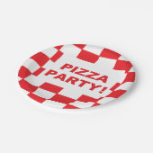 "Pizza Party" Papier Teller (Schrägansicht)