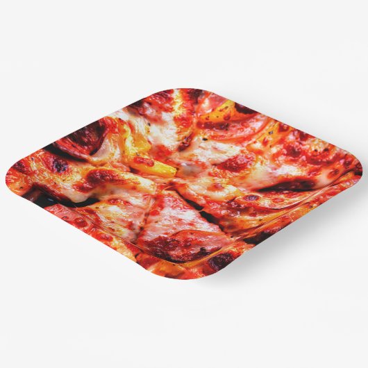 Pizza-Party Pappteller (Gewinkelt)