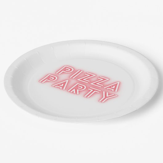 Pizza-Party Pappteller (Schrägansicht)