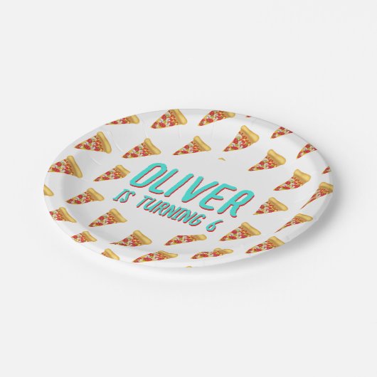 Pizza-Party Pappteller (Schrägansicht)