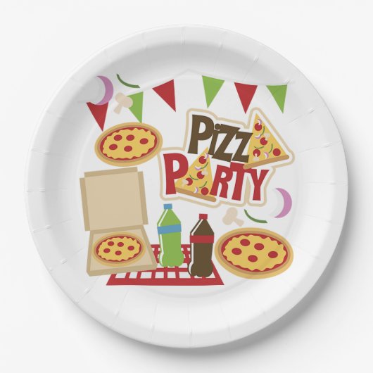Pizza-Party Pappteller (Vorderseite)